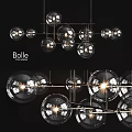 Elegant Modern Bolle Pendant Chandelier With Glass Globes And Metal Frame
