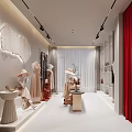 Elegant Modern Women Clothing Store Interior With Stylish Mannequins Display And Cozy Comfortable Shopping Atmosphere