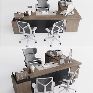 Modern Office Desk and Chair General Manager Office Desk and Chair Combination 3d model