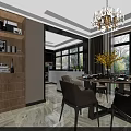 Modern Light Luxury Open Plan Living And Dining Room Interior With Cozy Sofa And Decorations