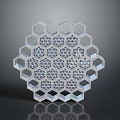 Hexagonal Honeycomb Structure With 3D Geometric Design And Transparent Elements