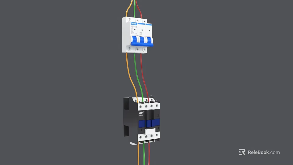 Home Electrical Switch Panel With Colored Wires And Circuit Breaker Installation 3d model 