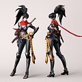 Assassin Ninja Female Assassin Female Warrior Leather Pants Women Sexy Beauty Game Character Cartoon Character 3d model