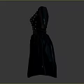 Black Dress With White Polka Dots Three Quarter Sleeves Flare Skirt Shiny Fabric Design