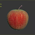 Fresh Shiny Red Apple With Yellow Stripes On Dark Reflective Surface