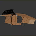 Orange Dragon Inspired Winged Spacecraft With Wide Grid Texture Wings For Aerospace Exploration