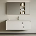 Modern Bathroom Vanity With Sleek Design Mirror Storage Cabinet And Faucet