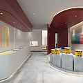 Modern Paint Showroom Interior With Color Swatches And Display Buckets
