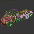 Green Military Heavy Duty Truck With Multiple Wheels And Sturdy Chassis