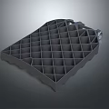 Black Rectangular Grid Compartment Tray With Practical Design For Organizing Small Items 3d model