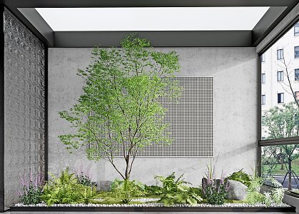 Modern landscape sketch courtyard sketch plant landscaping rockery stone indoor landscape plant pile ferns 3d model