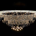 Intricate Ceiling Design With Decorative Chandelier Hanging Chains And Ornate Patterns 3d model