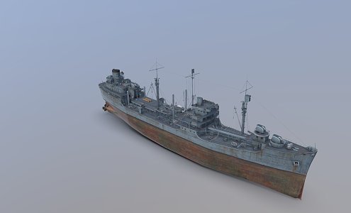 modern warship battleship destroyer 3d model