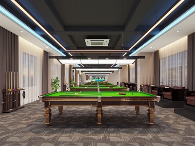 Industrial Style Billiards Room Billiards Hall Billiards Club Billiards Entertainment Room Billiards Leisure Room Billiards Table 3d model