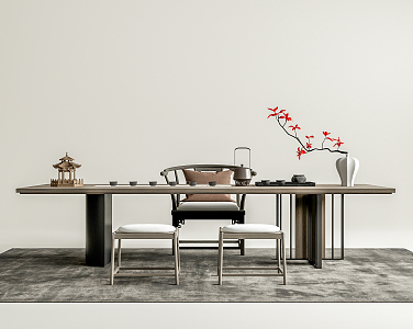 New Chinese Tea Table and Chair Tea Table and Chair Combination 3d model