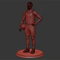 Man in Yellow Lakers Number 3 Jersey Holding Basketball Standing on Base