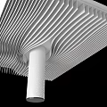 Modern Ceiling Design With Wavy Decorative Lines And Central White Column 3d model