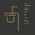 Pipe water pipe valve iron pipe fitting flange tee joint pipe water pipe valve 3d model