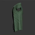 Green Sleeveless Jacket With Collar White Inner Top And Black Zipper