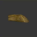 Golden Hand Sculpture with Bronze Like Material and Smooth Surface on Dark Background