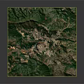 3D Mountainous Terrain Model With Vegetation Covered Surface And Detailed Elevation Features
