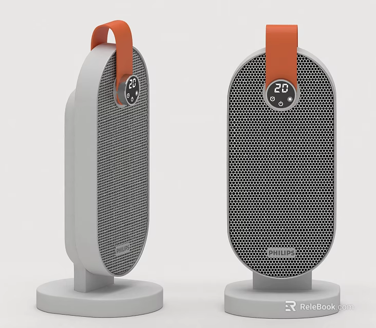 Modern Design Portable Household Appliances With Orange Handle And Temperature 3d model 