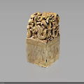 Traditional Square Jade Stone Seal With Intricate Carved Dragon Design