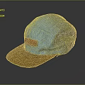 Stylish Blue Canvas Hat With Brown Brim And Leather Patch Detail