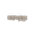 Modern Layered Fabric Pendant Light With Curved Wave Design For Living Space