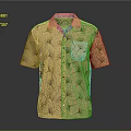 Stylish Beige Short Sleeve Collared Shirt With Ginkgo Leaf Pattern And Pocket