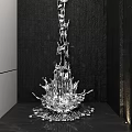 Silver Water Splash Shaped Decorative Ornament Set for Home Decoration