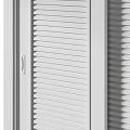 Sleek White Wardrobe With Louvered Doors Modern Interior Design 3d model