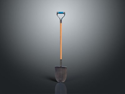 Modern spade shovel pointed spade 3d model