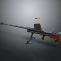 Modern Military Machine Gun With Tripod Magazine And Orange Grip Design