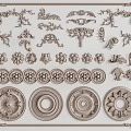 European-style Carved Line Carved Roman Column Plaster Line Corner Column 3d model