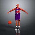 Purple Suns Number 34 Basketball Player Toy Model With Basketball And Open Arms
