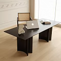 Modern Desk and Chair Combination Desk 3d model