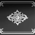 Ceiling Carving Design With Intricate Ornate Scroll And Floral Patterns 3d model