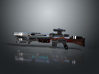 rifle semi-automatic rifle combat rifle battle rifle carbine war rifle attack rifle 3d model