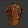 Traditional Red Lantern with Intricate Bird Motifs and Floral Patterns