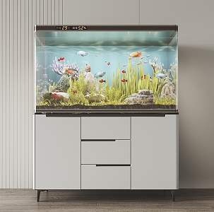 modern fish tank aquarium 3d model