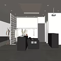 Modern Clothing Store Interior With Display Racks Reception Desk And Soft Lighting Design