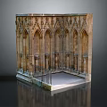 Gothic Stone Architecture Scenic View With Arched Structures Intricate Carvings And Metal Railing