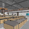 Supermarket Department Store Interior With Open Layout Fresh Produce Shelves And Bright Lighting