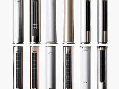 Tower Air Cooler Fans With Multiple Modern Designs And Color Options 3d model