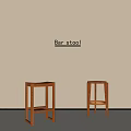 Stylish Wooden Bar Stools With Minimalist Design And Solid Wood Structure For Modern Home