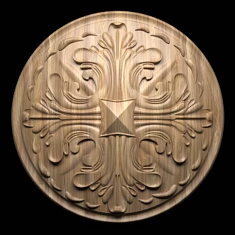 European-style lamp plate carved 3d model