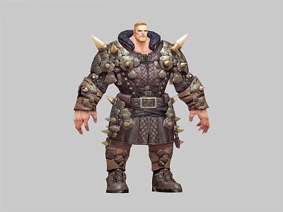 Warrior Character In Spiked Armor With Mythical Creature Inspired Details 3d model