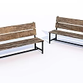 Rustic Wooden Outdoor Chairs with Sturdy Metal Frames and Natural Wood Finish