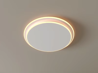 Modern Minimalist Round Ceiling Light With Illuminated Edge And White Surface 3d model